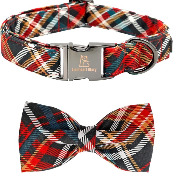 Lionheart Christmas Dog Collar & Bowtie - Picture 3 of 12